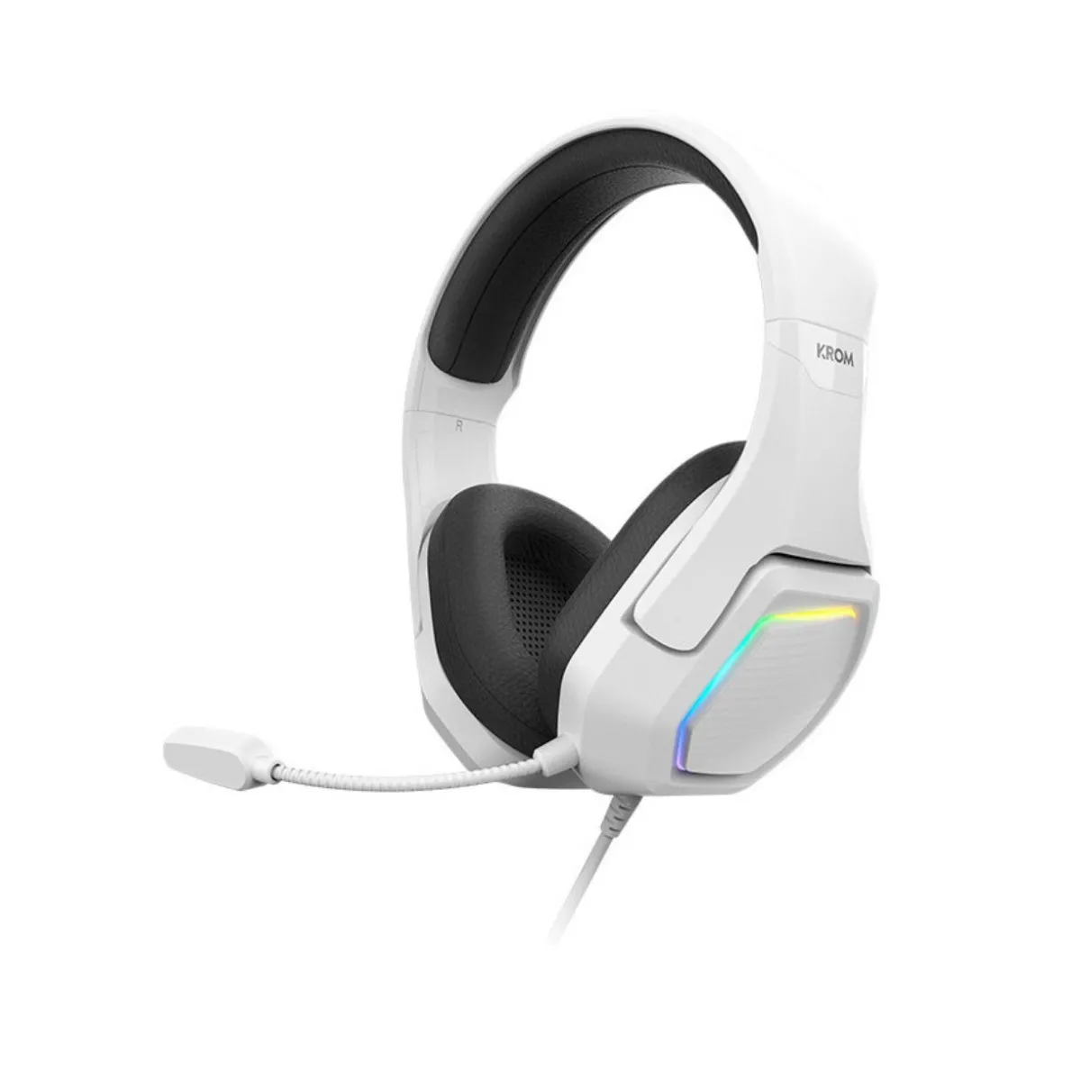 Krom Kopa 7.1 RGB Casque de jeu 7.1 Virtuel USB Multiplateforme Blanc - Image 2
