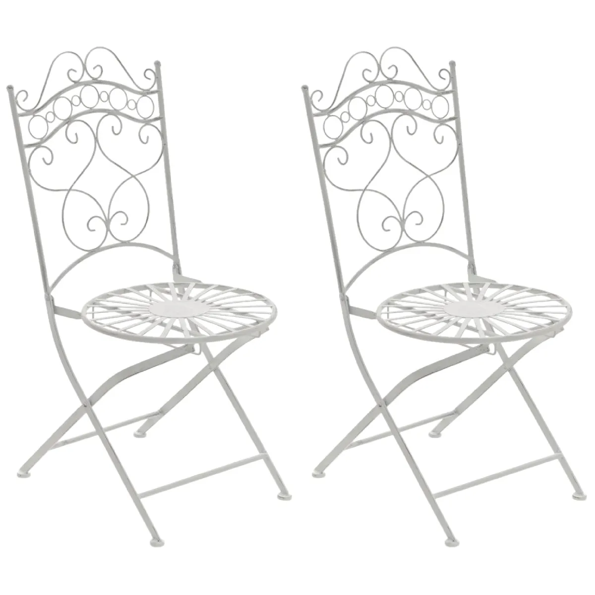 Decoshop26 Lot de 2 chaises de jardin pliables - Blanc