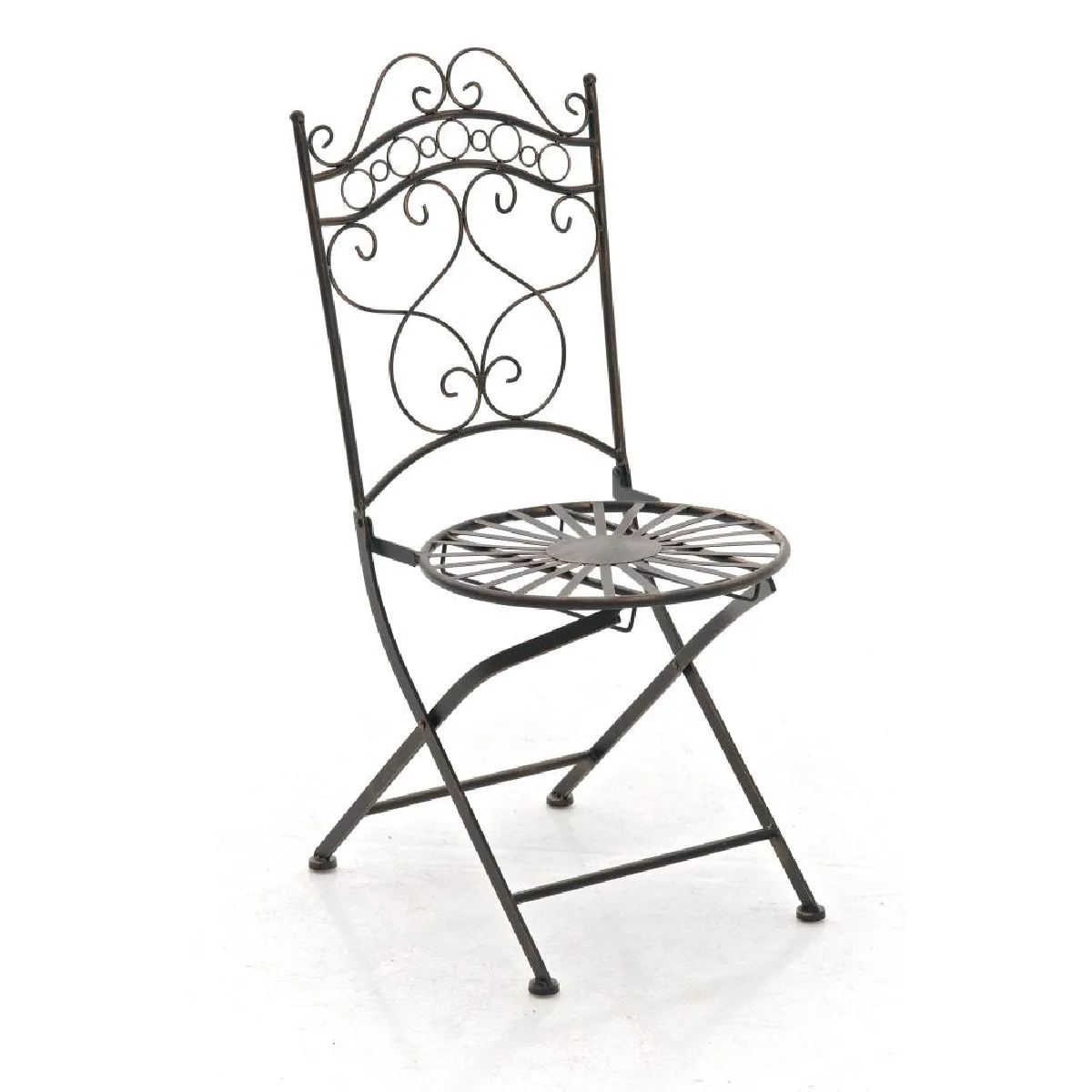 Decoshop26 Chaise de jardin en fer forgé - Bronze