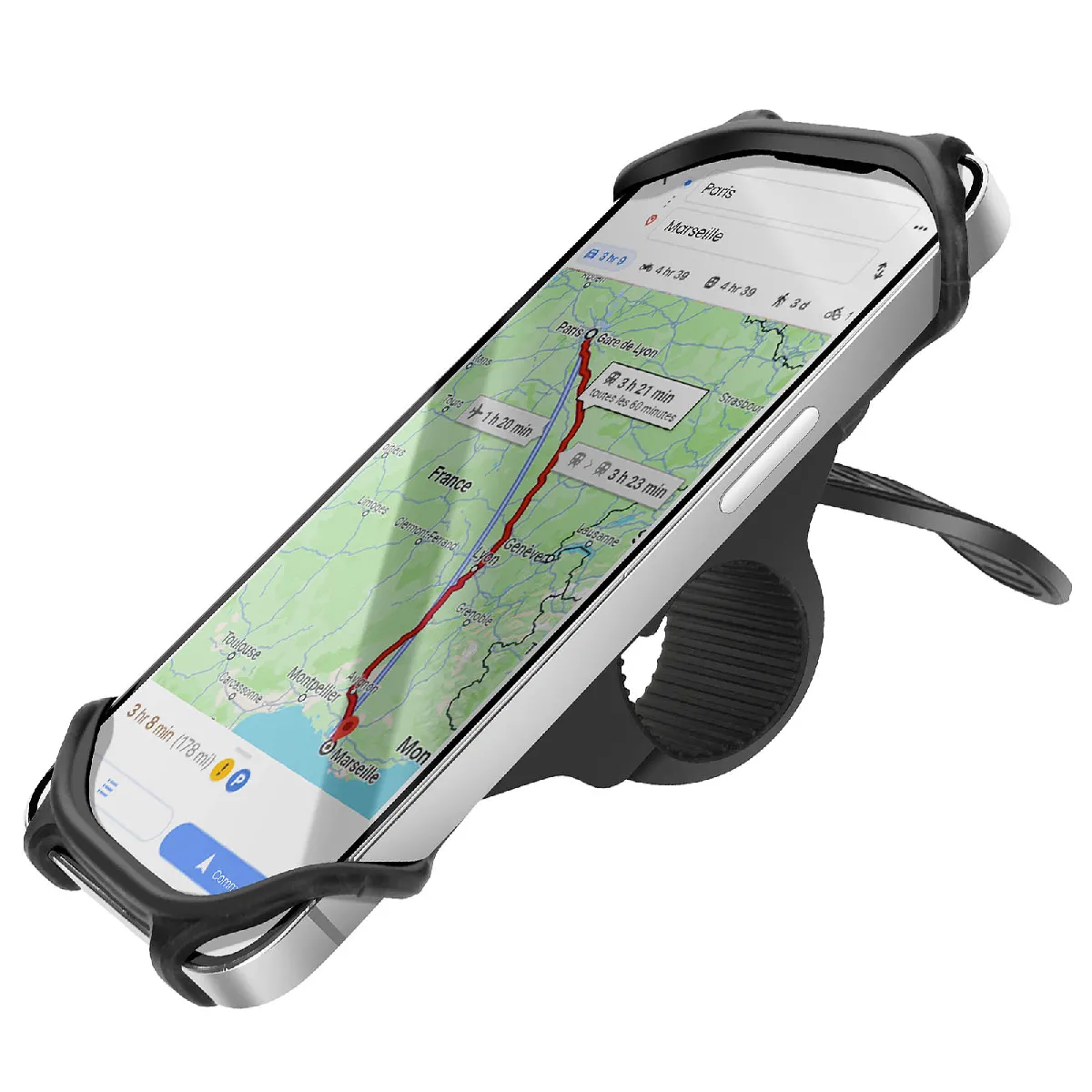 Avizar Noir Support Vélo Et Moto Pour Smartphone Fixation Guidon Solide Ajustable