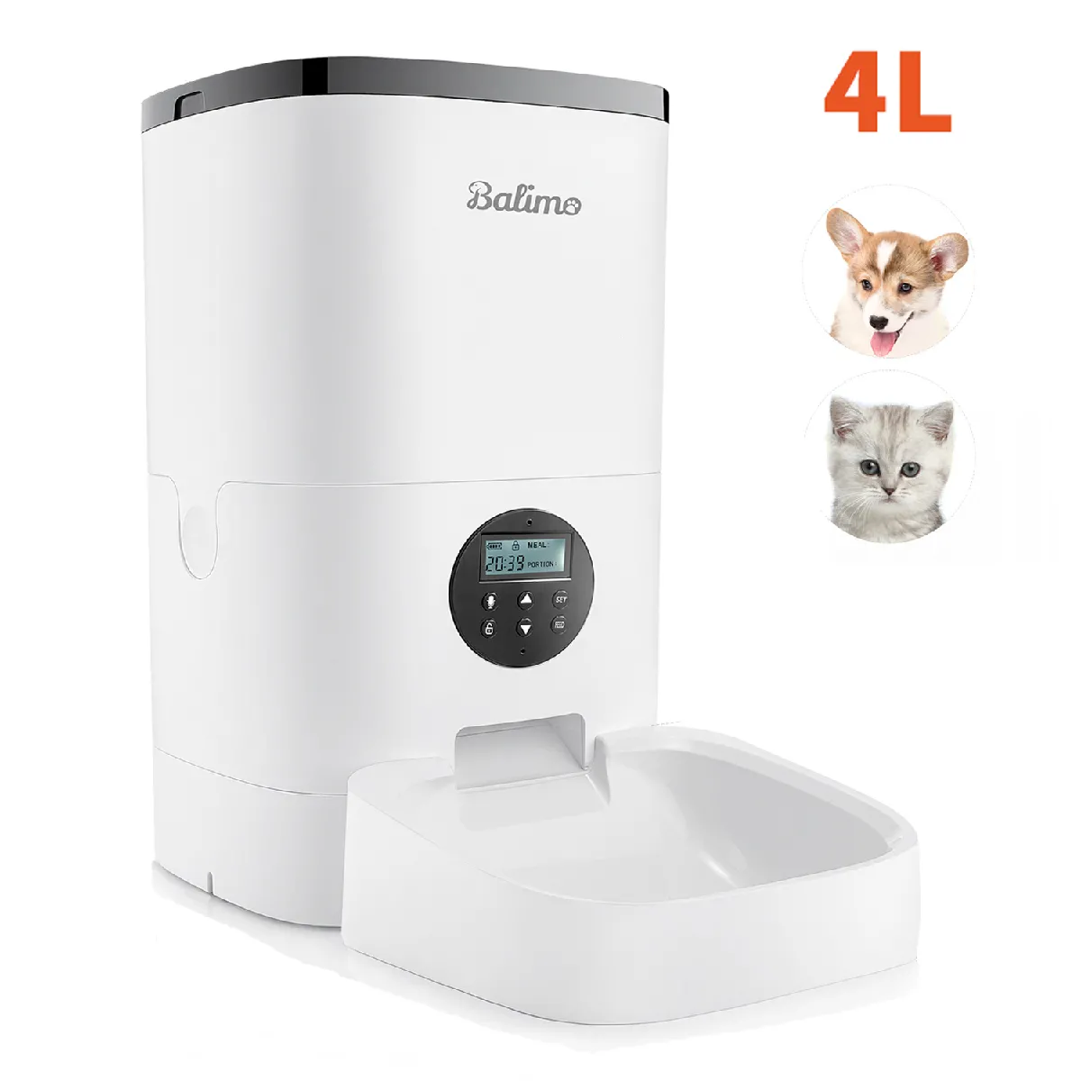 Comparer les prix de WIFI Distributeur de Croquettes 3L pour Chats/Chiens Télécommande Téléphone portable LCD,Adaptateur Secteur/Batterie,Fonction d'enregistrement