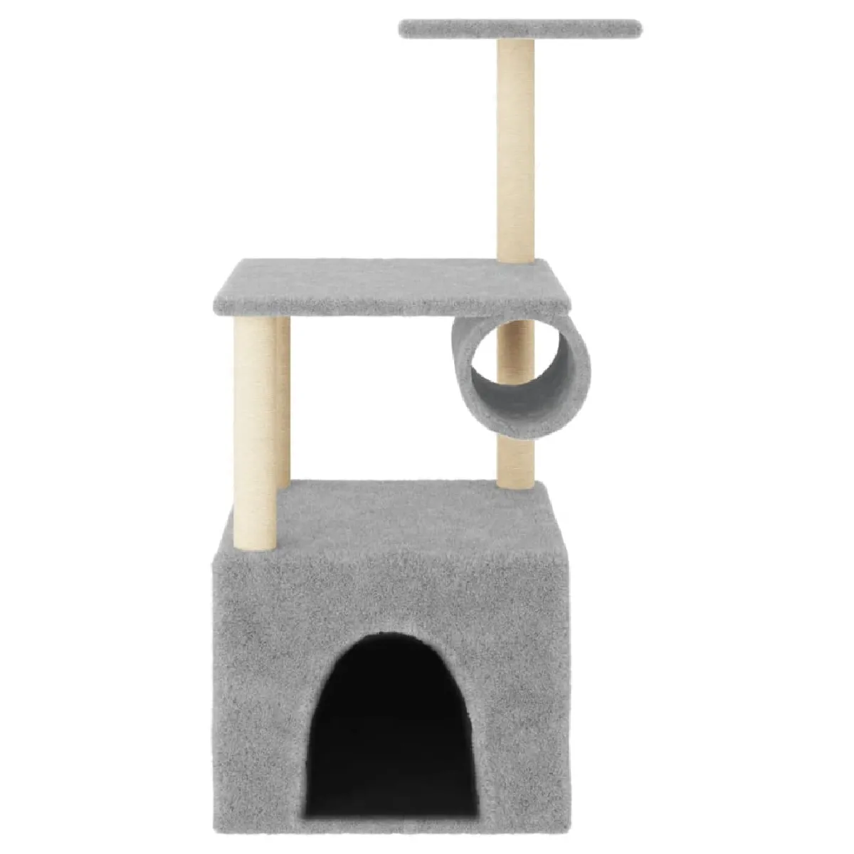 Meilleurs prix pour Arbre à chat meuble tour grimper jouet grattage grattoir escalade plateforme avec griffoirs en sisal clair 109,5 cm gris 02_0022547