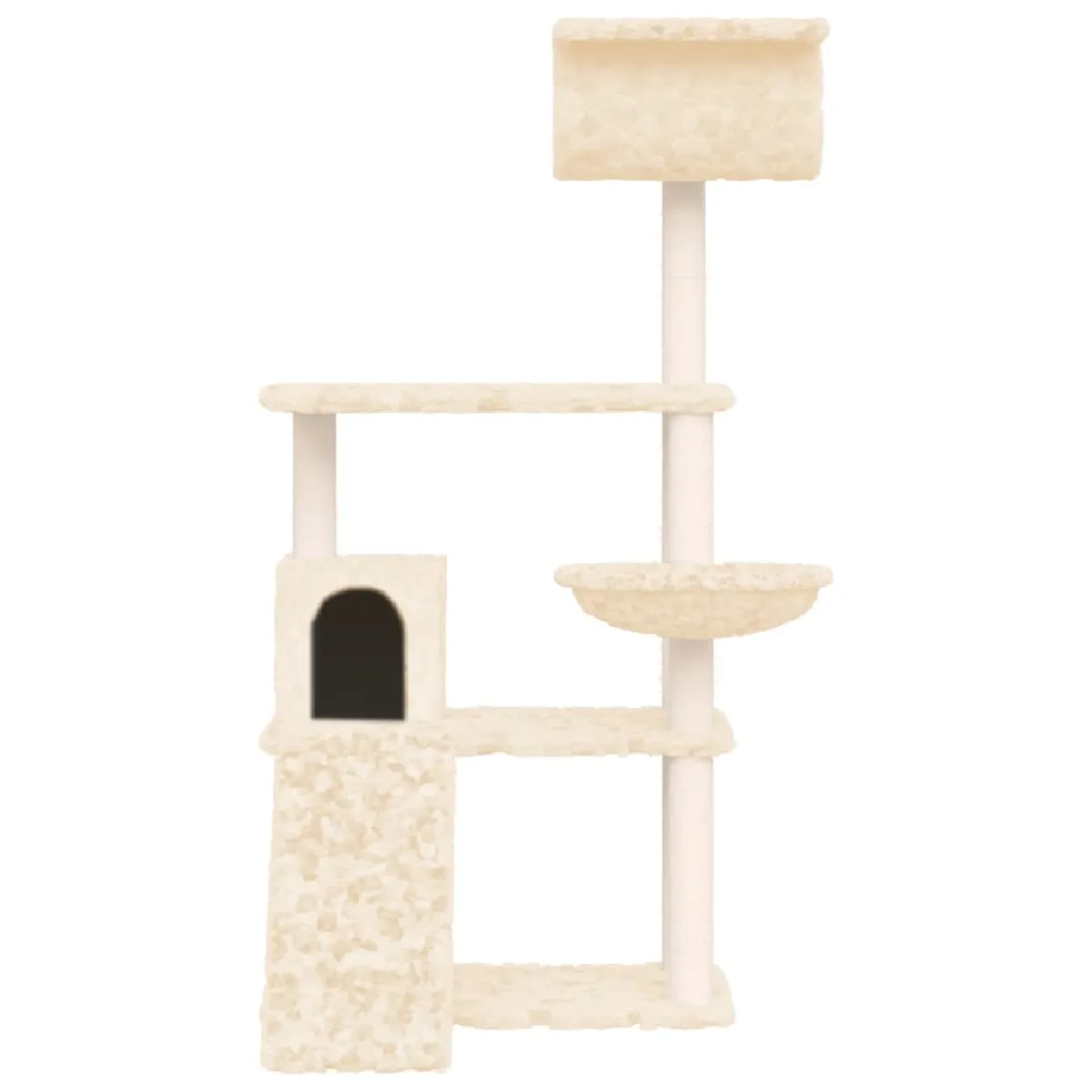 Meilleurs prix pour Arbre à chat meuble tour grimper jouet grattage grattoir escalade plateforme avec griffoirs en sisal 131 cm crème 02_0022466