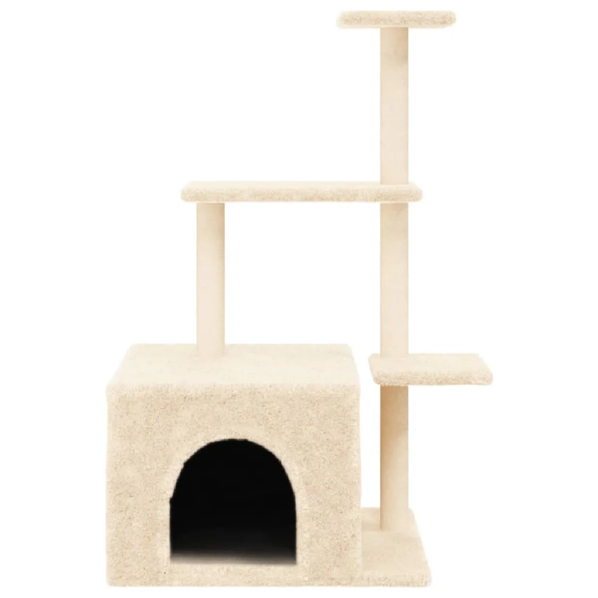 Meilleurs prix pour Arbre à chat meuble tour grimper jouet grattage grattoir escalade plateforme avec griffoirs en sisal 110 cm crème 02_0022456