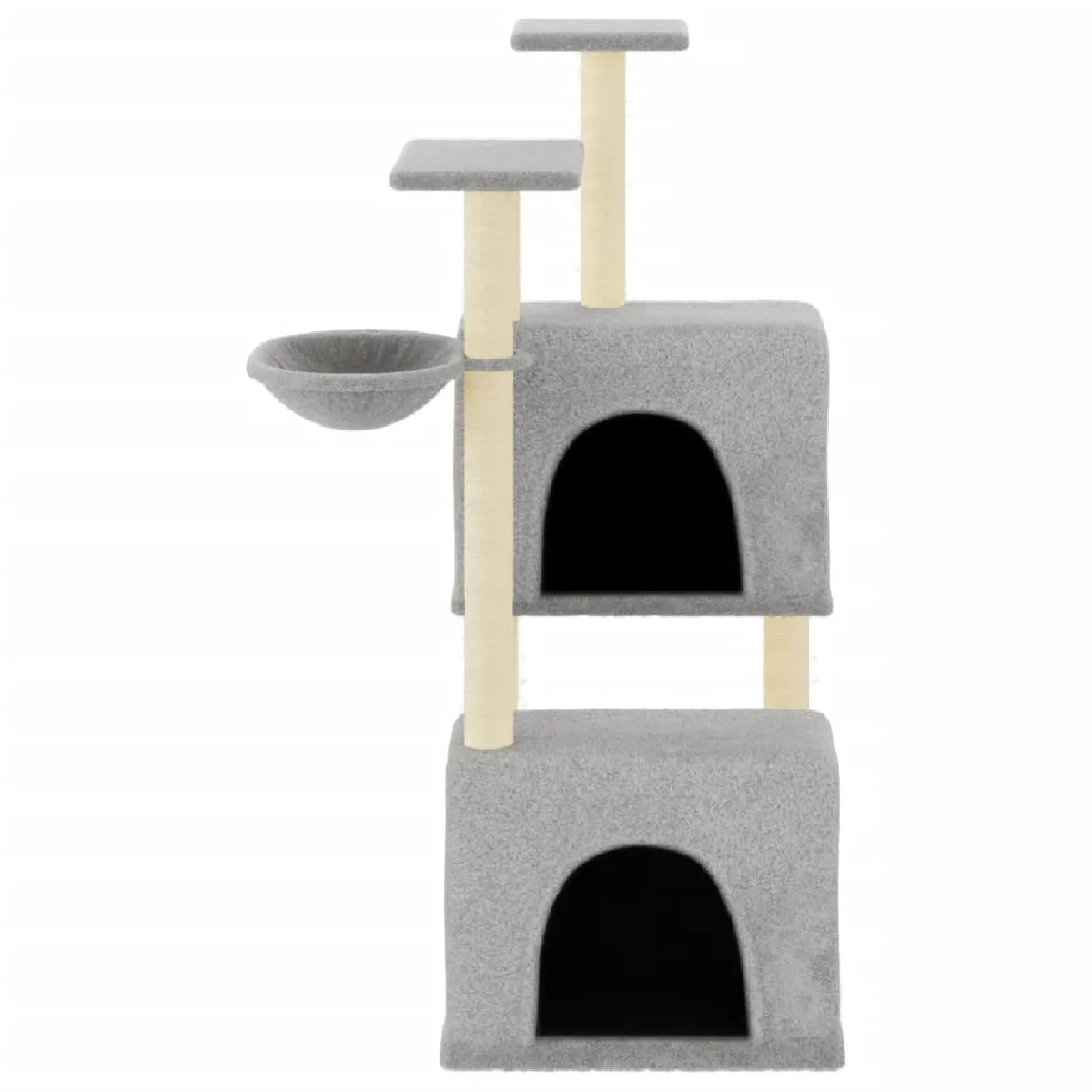 Comparer les prix de Arbre à chat meuble tour grimper jouet grattage grattoir escalade plateforme avec griffoirs en sisal clair 122 cm gris 02_0022555