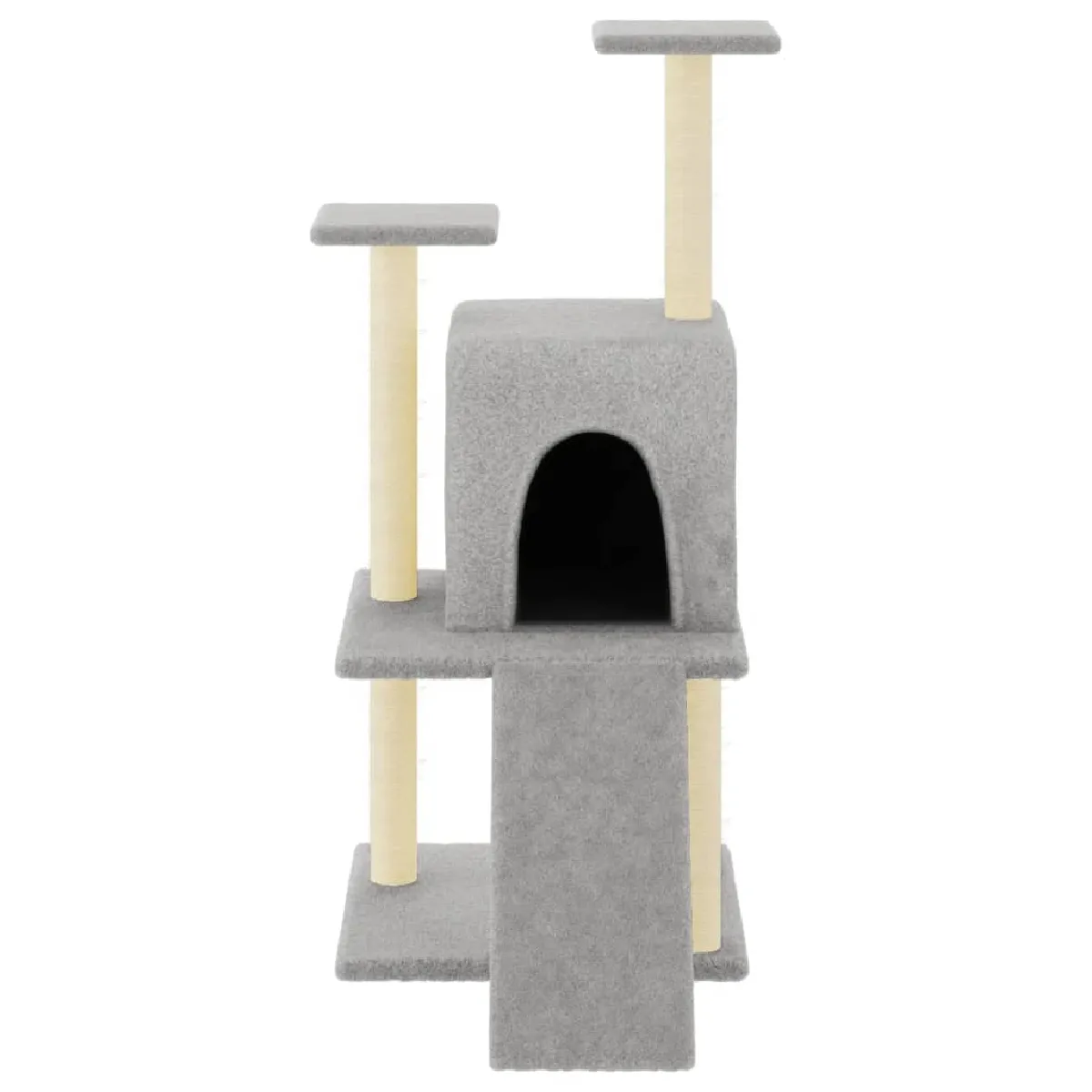 Comparer les prix de Arbre à chat meuble tour grimper jouet grattage grattoir escalade plateforme avec griffoirs en sisal clair 110 cm gris 02_0022548