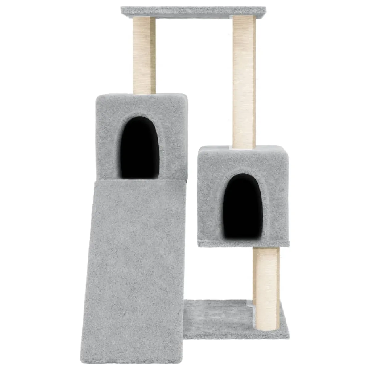 Comparer les prix de Arbre à chat meuble tour grimper jouet grattage grattoir escalade plateforme avec griffoirs en sisal clair 82 cm gris 02_0022619