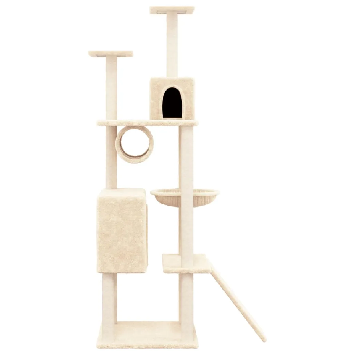 Meilleurs prix pour Arbre à chat meuble tour grimper jouet grattage grattoir escalade plateforme avec griffoirs en sisal 168 cm crème 02_0022495