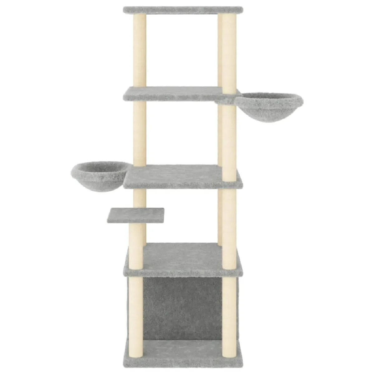 Meilleurs prix pour Arbre à chat meuble tour grimper jouet grattage grattoir escalade plateforme avec griffoirs en sisal clair 147 cm gris 02_0022571