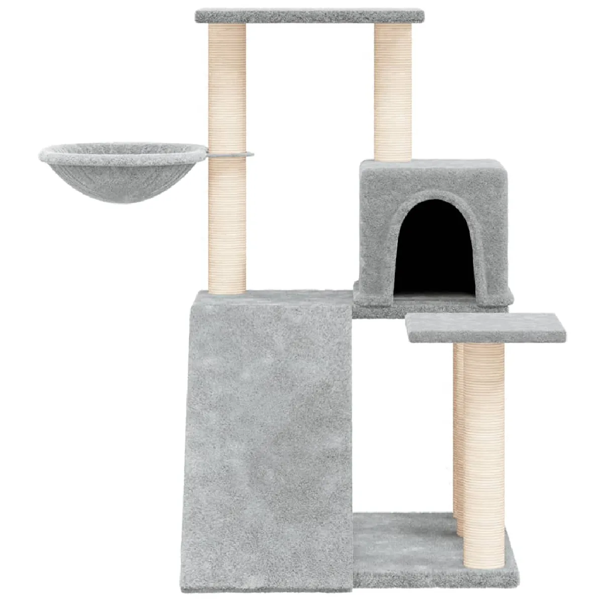 Meilleurs prix pour Arbre à chat meuble tour grimper jouet grattage grattoir escalade plateforme avec griffoirs en sisal clair 82 cm gris 02_0022618
