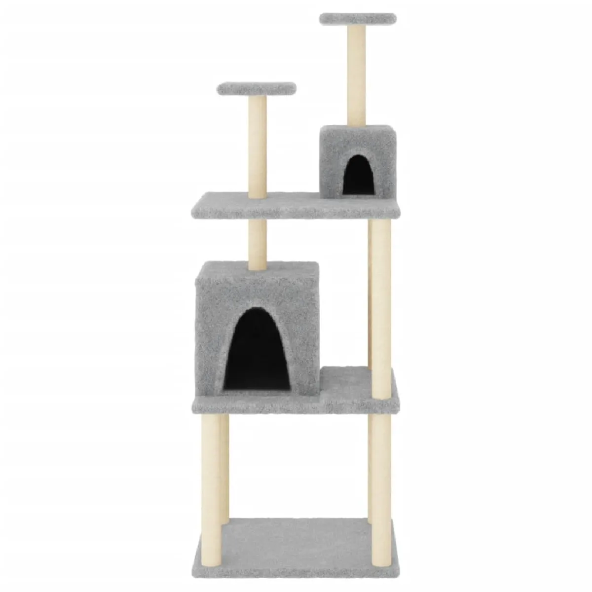 Comparer les prix de Arbre à chat meuble tour grimper jouet grattage grattoir escalade plateforme avec griffoirs en sisal clair 167 cm gris 02_0022586