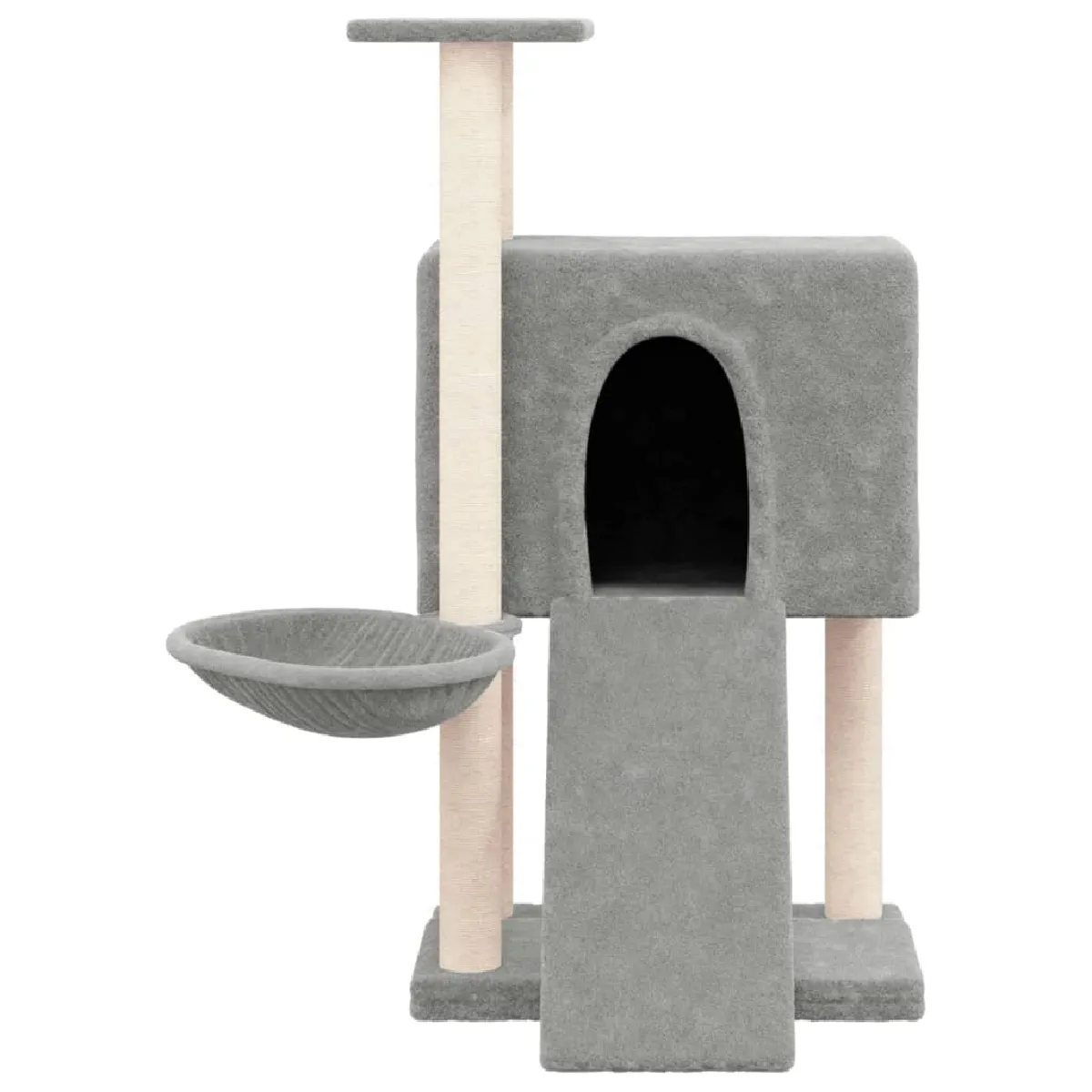 Comparer les prix de Arbre à chat meuble tour grimper jouet grattage grattoir escalade plateforme avec griffoirs en sisal clair 96 cm gris 02_0022631