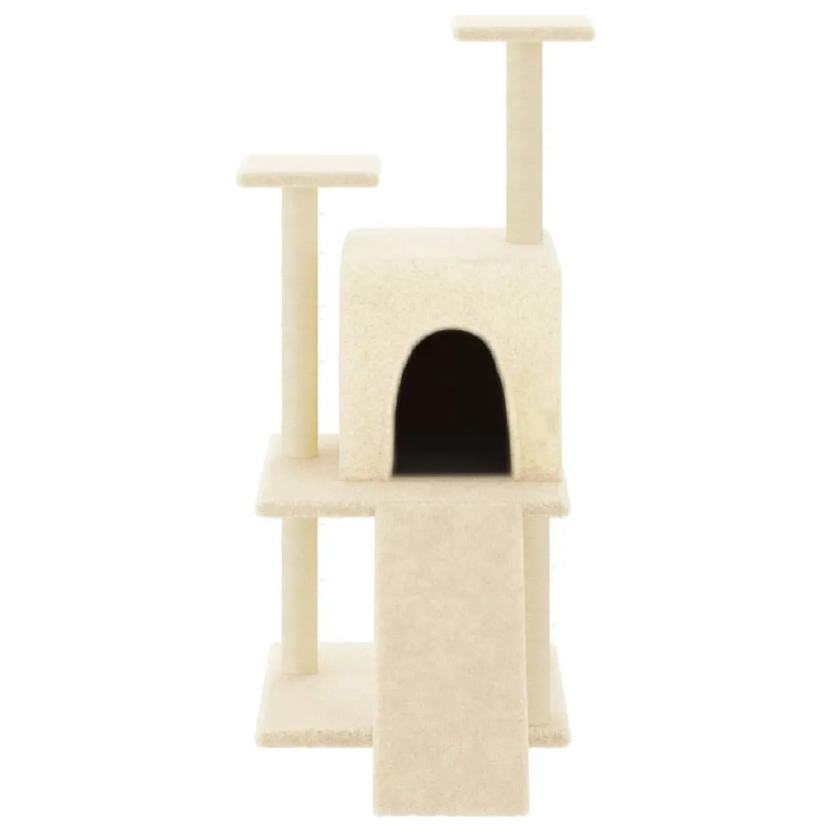 Comparer les prix de Arbre à chat meuble tour grimper jouet grattage grattoir escalade plateforme avec griffoirs en sisal 110 cm crème 02_0022457