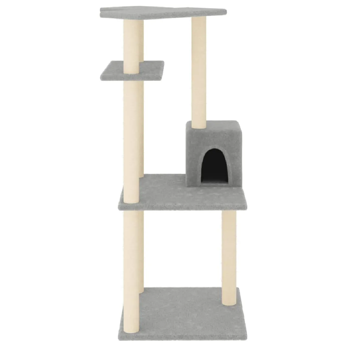 Comparer les prix de Arbre à chat meuble tour grimper jouet grattage grattoir escalade plateforme avec griffoirs en sisal clair 123 cm gris 02_0022557