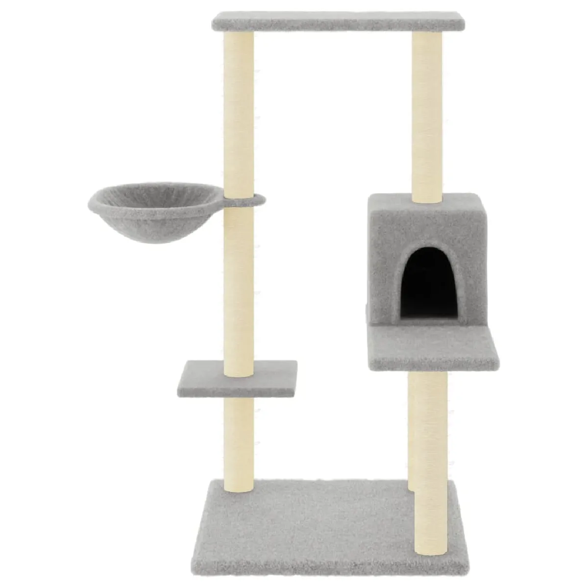Meilleurs prix pour Arbre à chat meuble tour grimper jouet grattage grattoir escalade plateforme avec griffoirs en sisal clair 95 cm gris 02_0022630