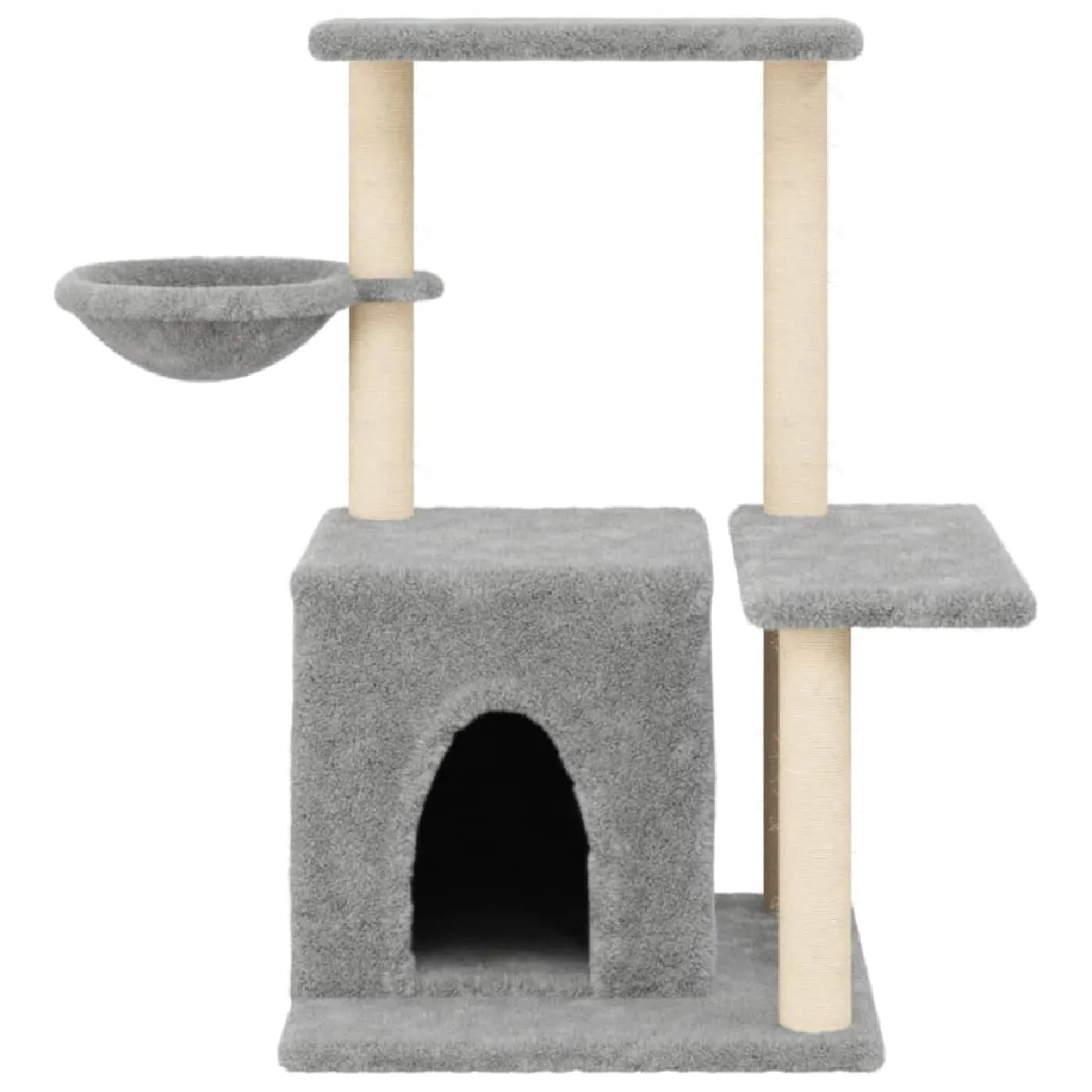 Meilleurs prix pour Arbre à chat meuble tour grimper jouet grattage grattoir escalade plateforme avec griffoirs en sisal clair 83 cm gris 02_0022623