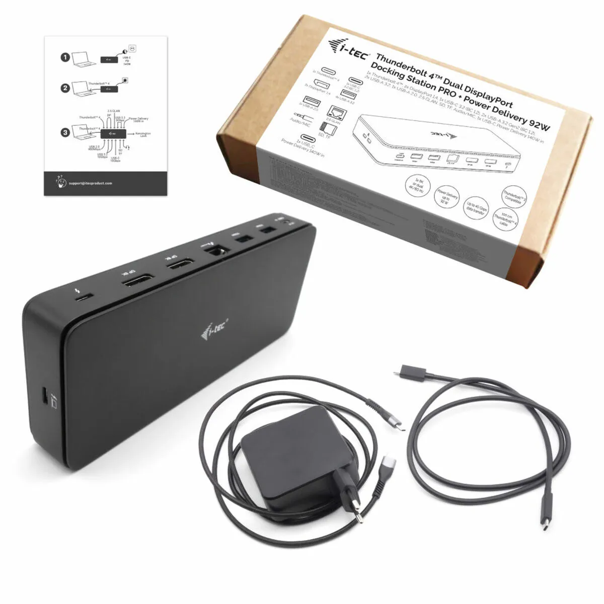 Station d'accueil I-Tec PRO Thunderbolt 4 Double DisplayPort + Alimentation 92 W - Image 3