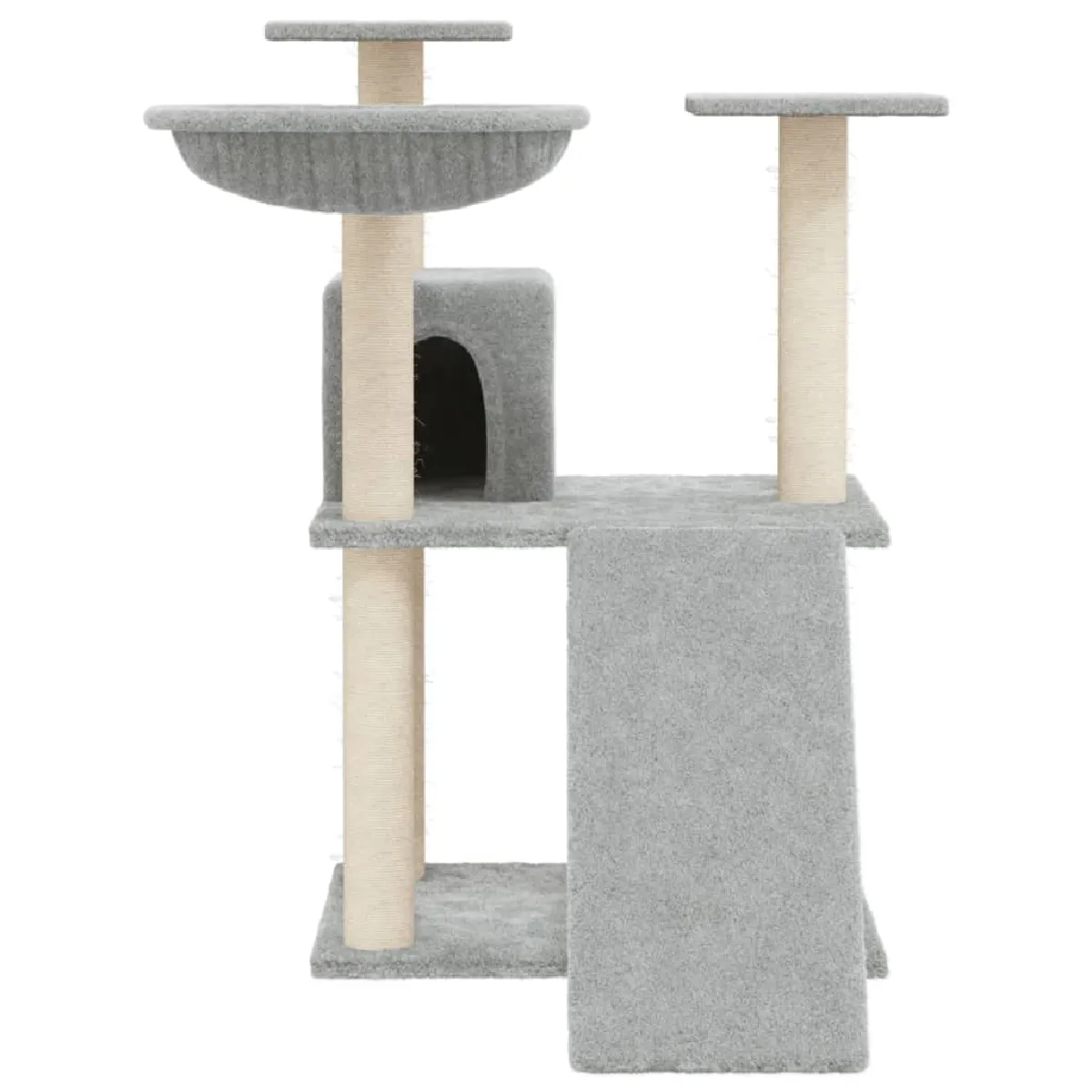 Comparer les prix de Arbre à chat meuble tour grimper jouet grattage grattoir escalade plateforme avec griffoirs en sisal clair 83 cm gris 02_0022621