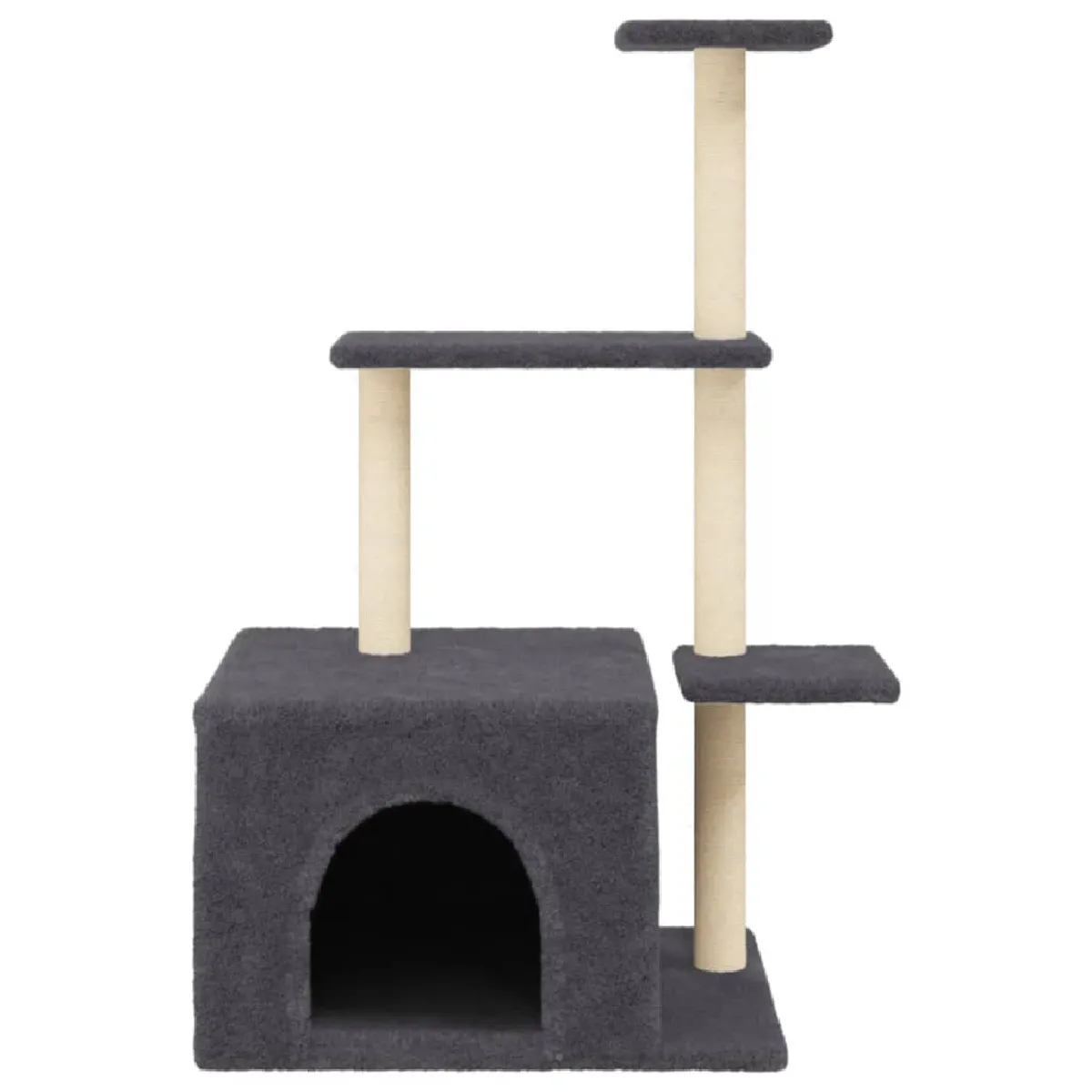 Meilleurs prix pour Arbre à chat meuble tour grimper jouet grattage grattoir escalade plateforme avec griffoirs en sisal foncé 110 cm gris 02_0022644