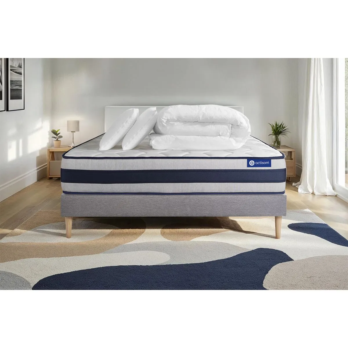 Actisom Pack Matelas Latex 200x200 + Sommier