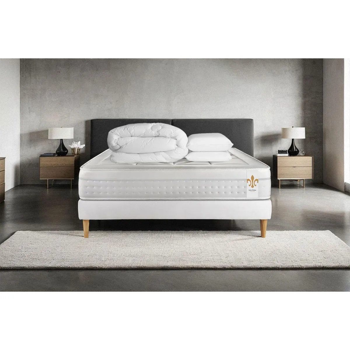 Pack Vingt-Huit 160x200 sommier Kit blanc