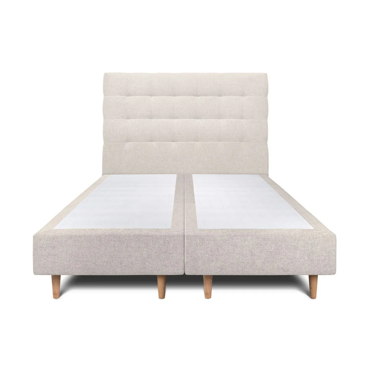 Sommeil de plomb Lit double tapissier - Beige