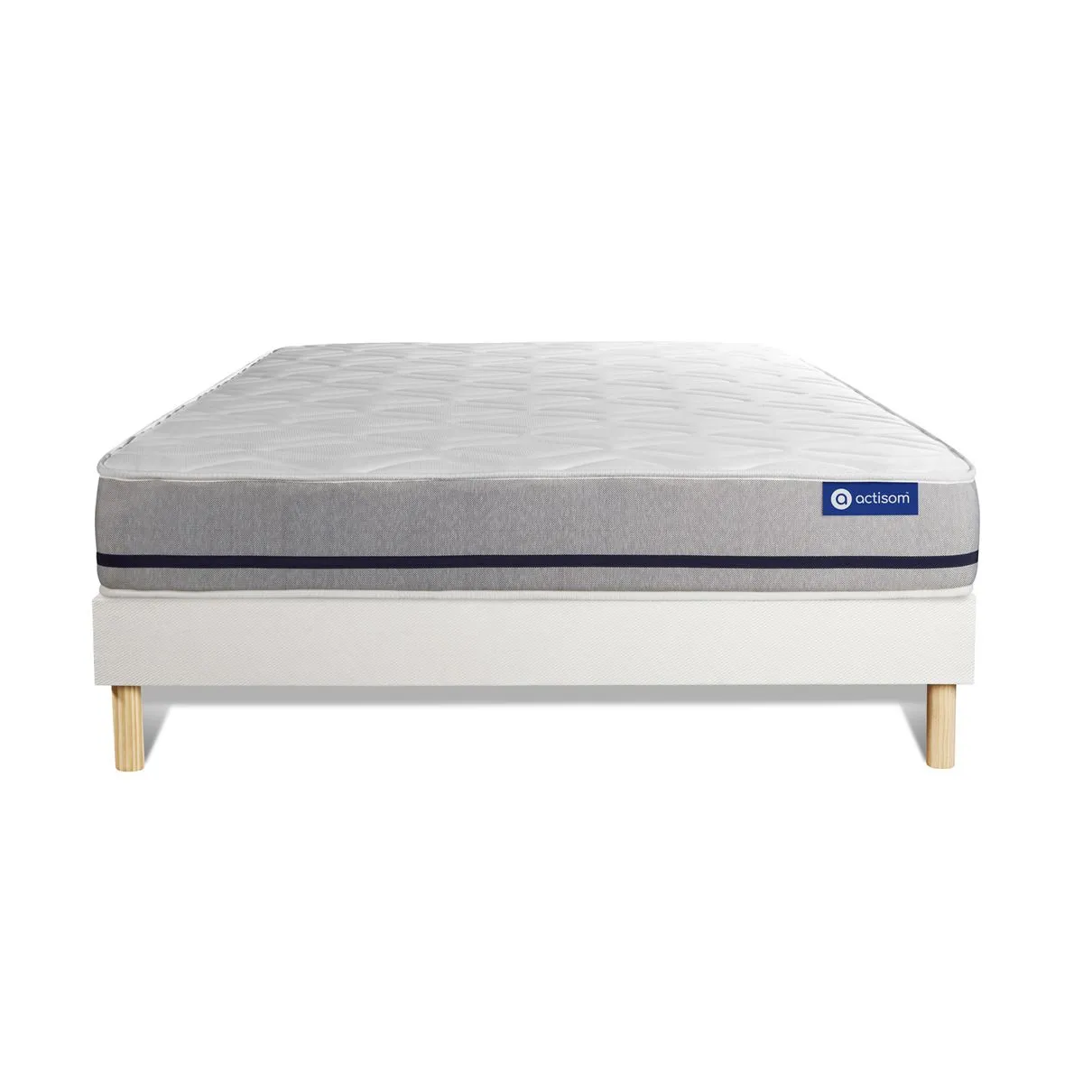 Non Communiqué Blanc Ensemble Matelas 120X200 Actimemo Soft 3Zones De Confort + Sommier Kit - Image 3