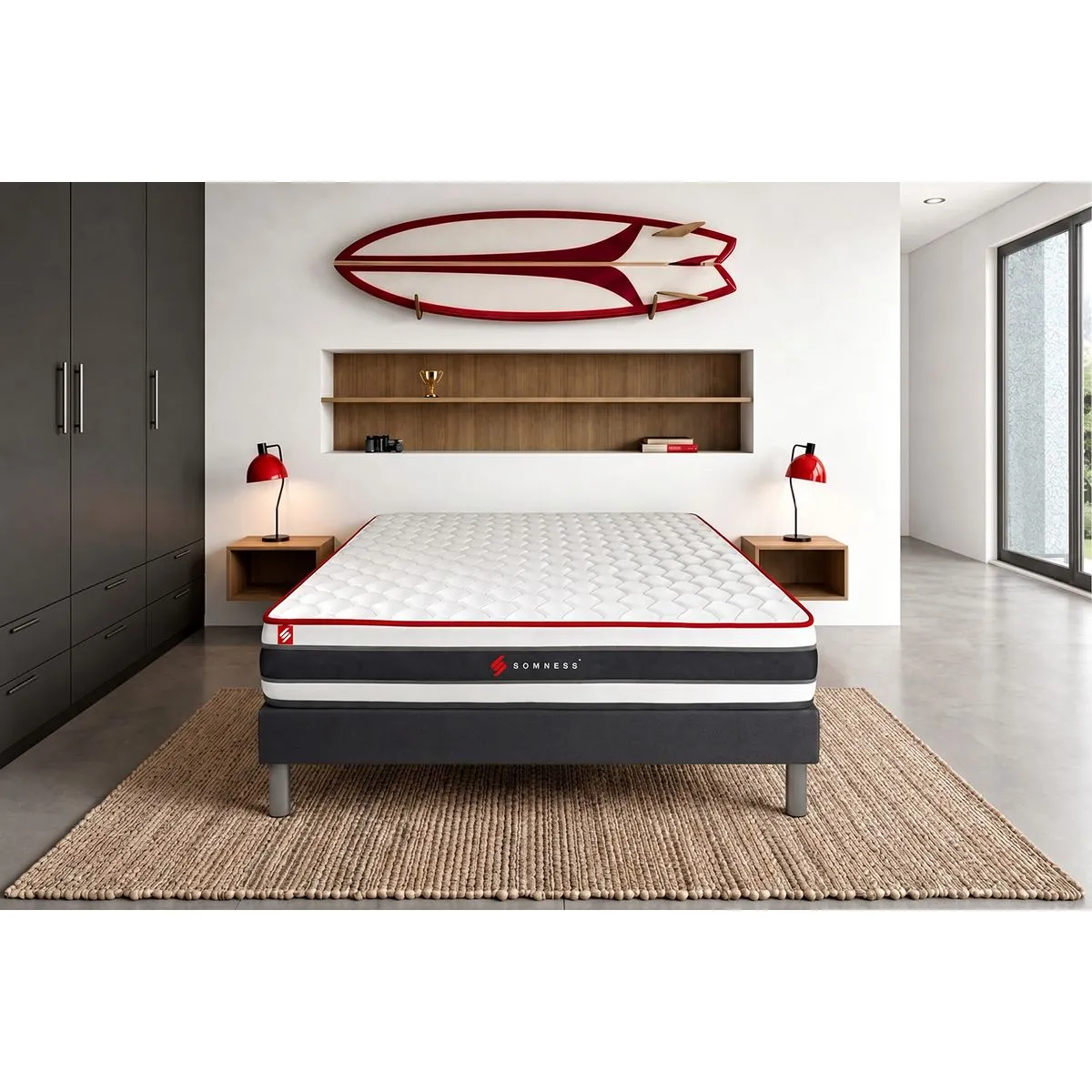 SOMNESS Matelas Energy 200x200 cm + sommier