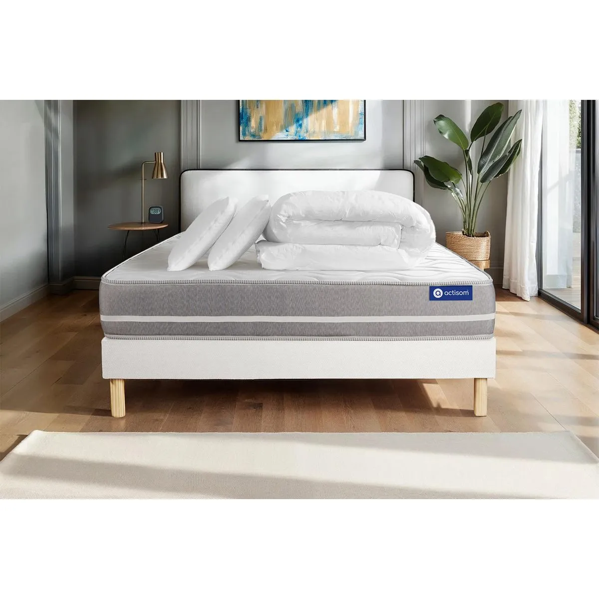 Actisom Actimemo Touch 140x190 + Sommier Kit Blanc Actisom Actimemo Touch 140x190 + Sommier Kit Blanc