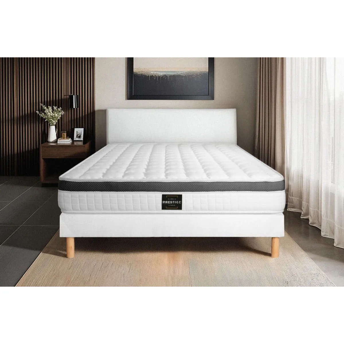 PRESTIGE LITERIE Supérieur - 160x200 cm - Blanc PRESTIGE LITERIE Supérieur - 160x200 cm - Blanc