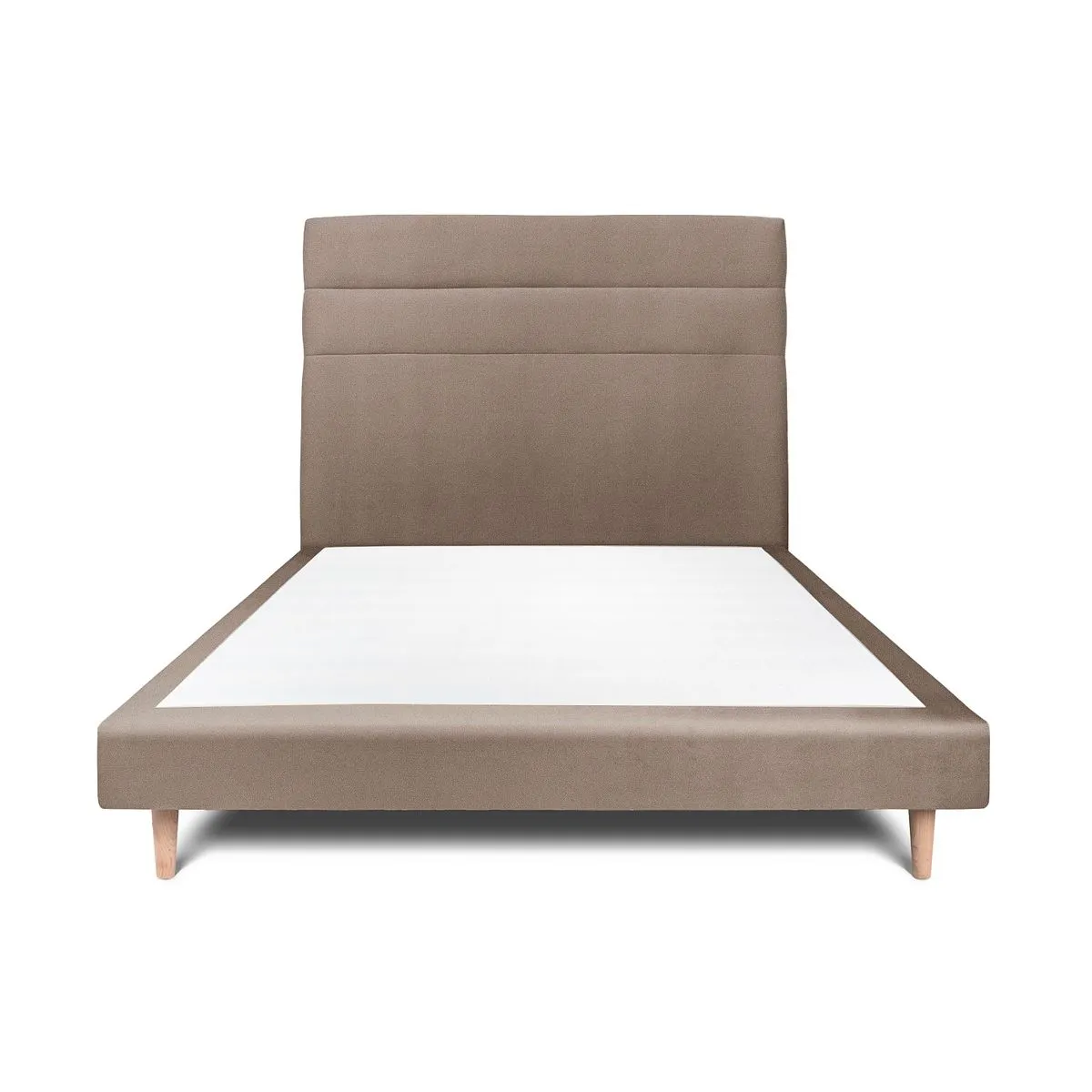Sommeil de plomb Lit sommier tapissier - Taupe