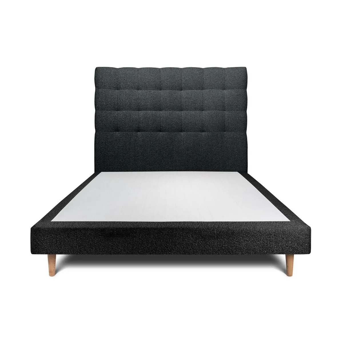 Sommeil de plomb Lit 2 places sommier tapissier - Noir