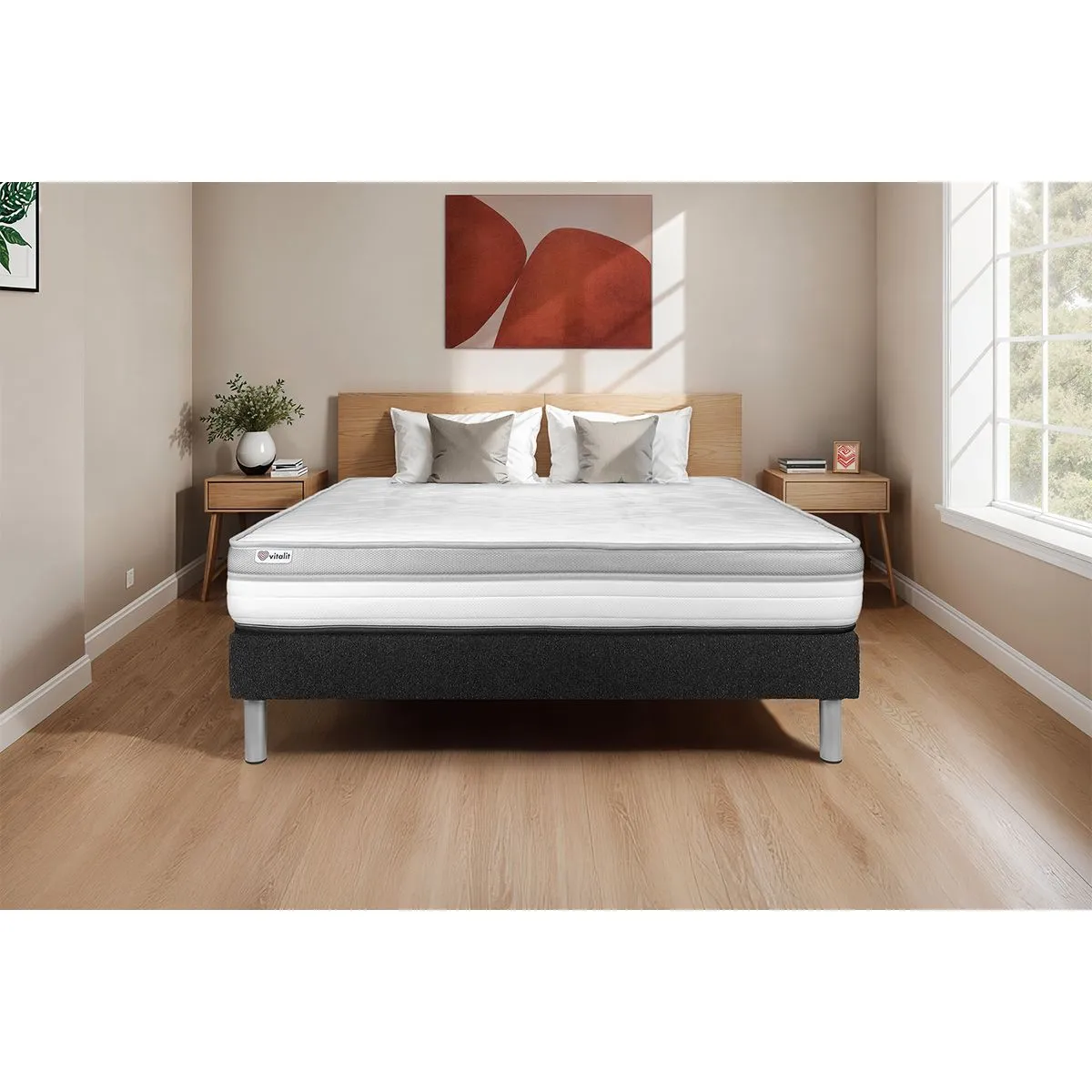 Ensemble Vital Relax 200x200 Sommier Kit Noir