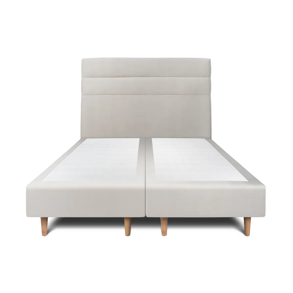 Sommeil de plomb Lit 2 places tapissier - Gris clair