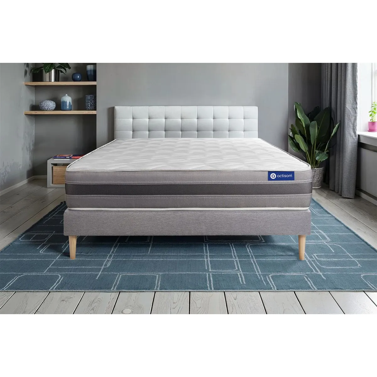 ACTISOM Matelas + sommier 200x200 latex et m&eacute;moire de forme  - Actilatex relax