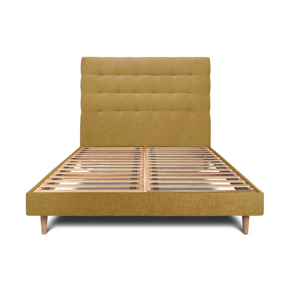 Sommeil de plomb Lit double tapissier - Jaune
