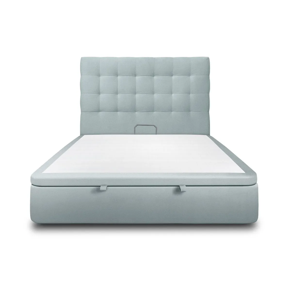 Sommeil de plomb Lit coffre velours - Bleu gris