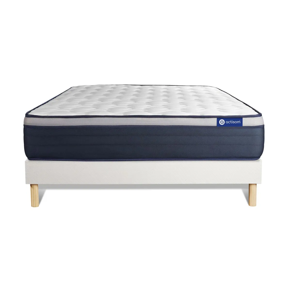 ACTISOM  Ensemble Matelas ACTIMEMO MAX 120x190 cm + Sommier Kit Blanc