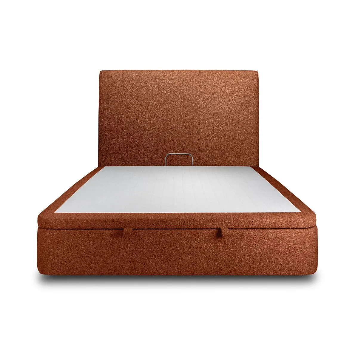 Sommeil de plomb Lit coffre tissu bouclette - Terracotta