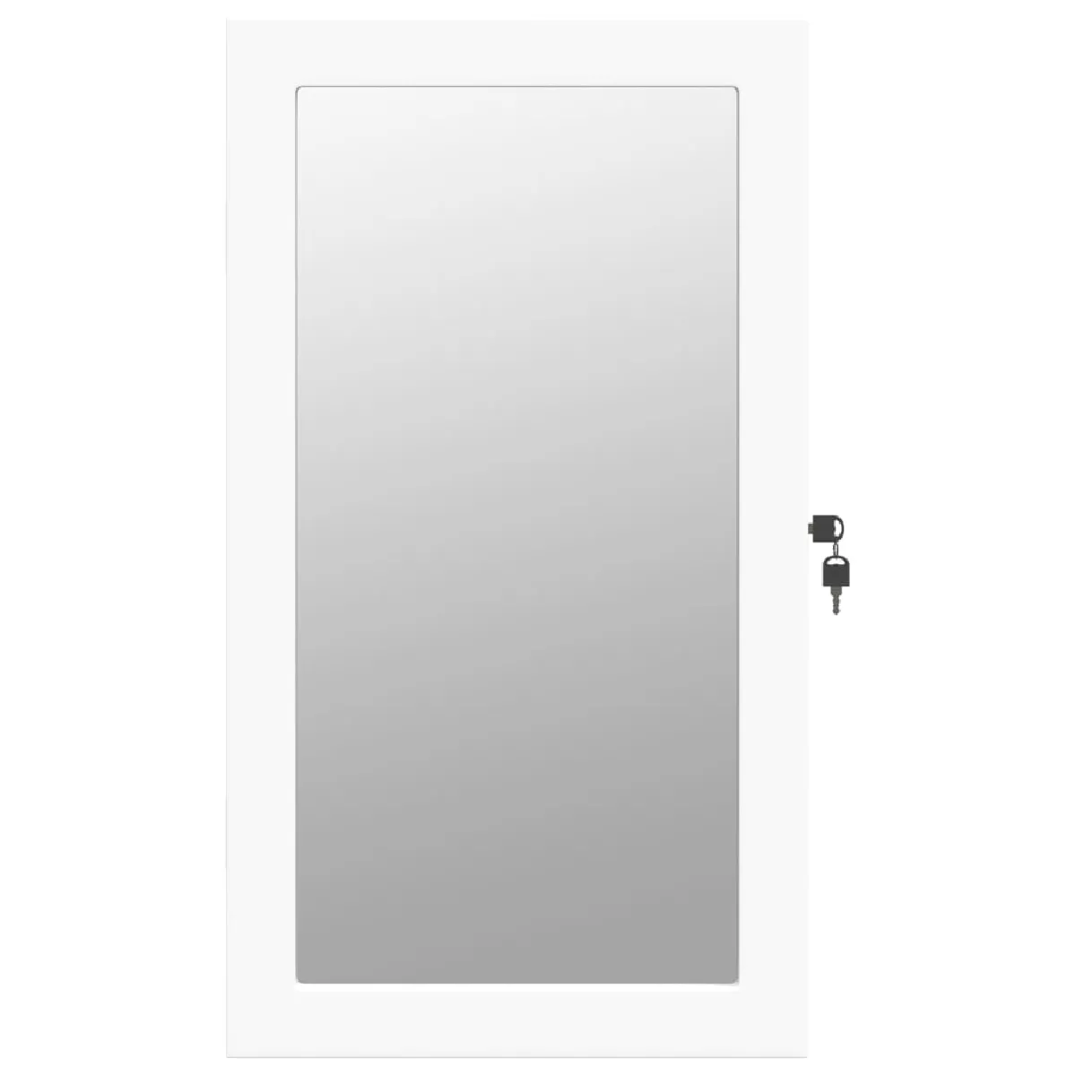 Helloshop26 Armoire à bijoux avec miroir - Blanc