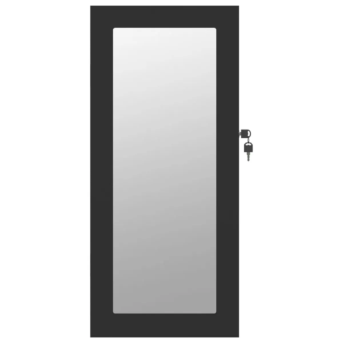 Helloshop26 Armoire à bijoux murale avec miroir - Noir