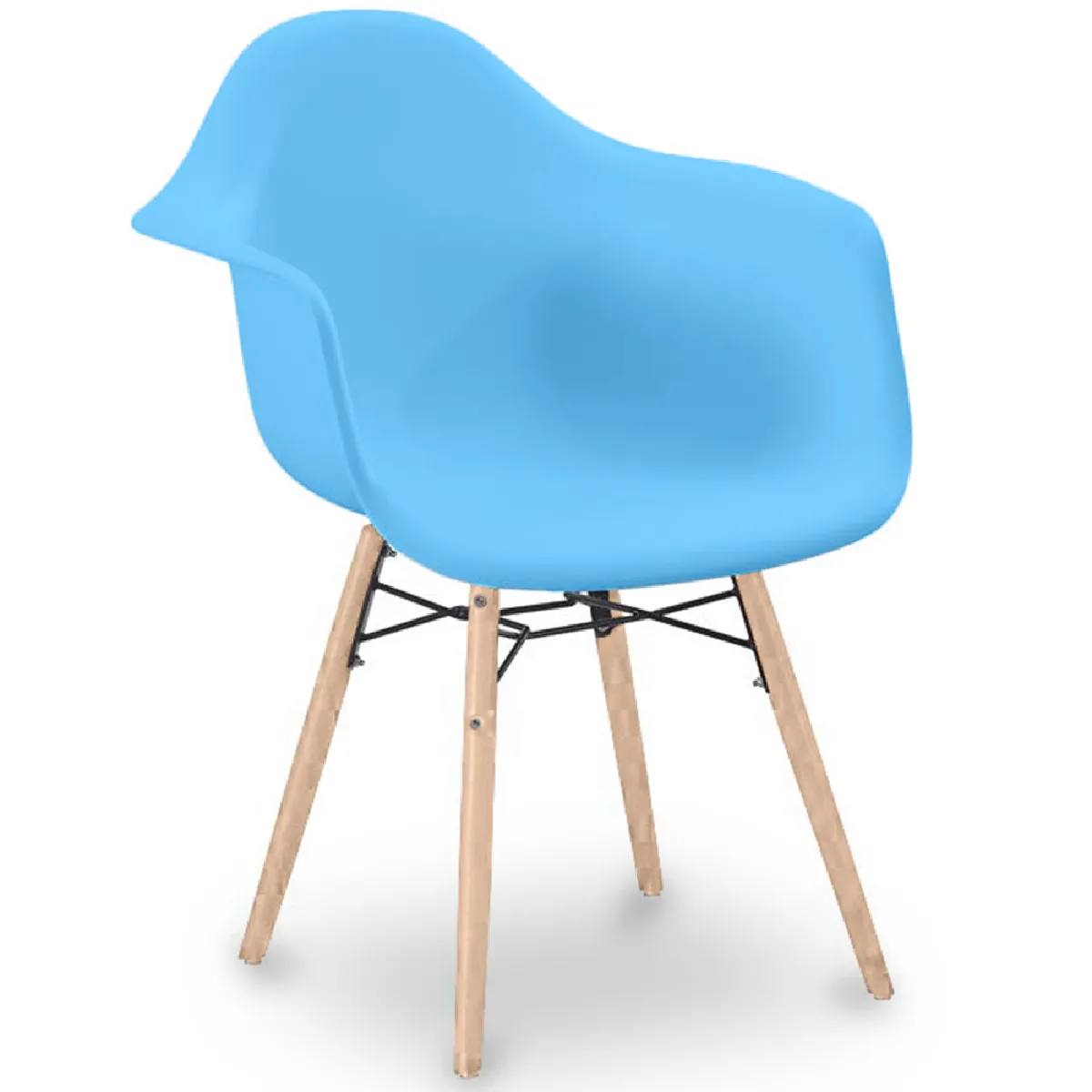 Chaise de Salle à Manger Design Scandinave - Pieds en Bois - Nordika Bleu