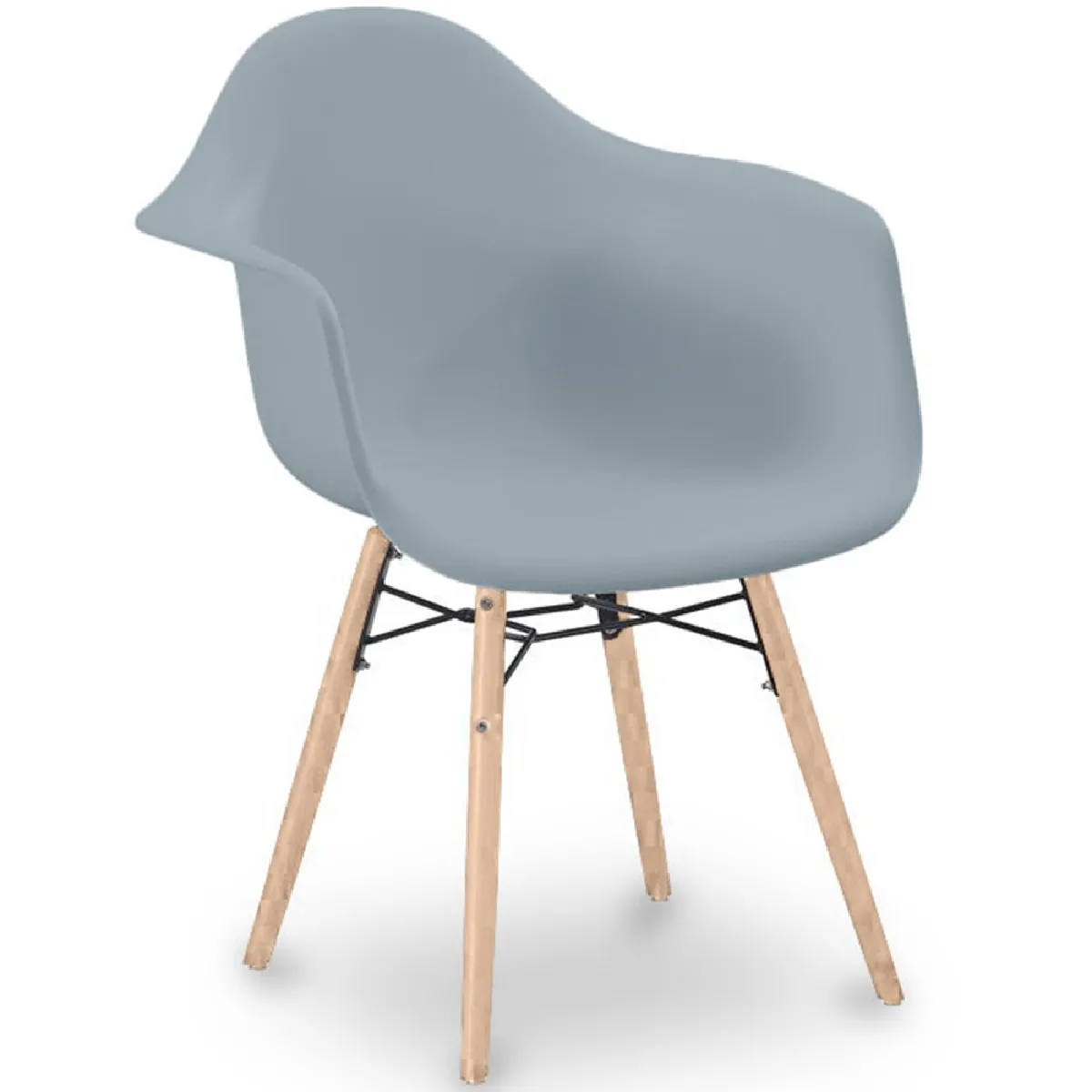 Chaise de Salle à Manger Design Scandinave - Pieds en Bois - Nordika Gris clair