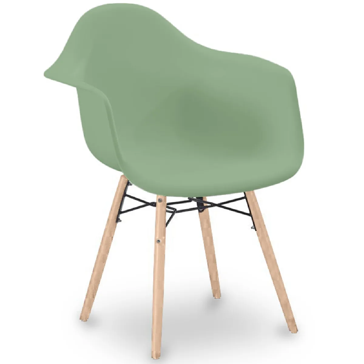 Chaise de Salle à Manger Design Scandinave - Pieds en Bois - Nordika Vert pastel