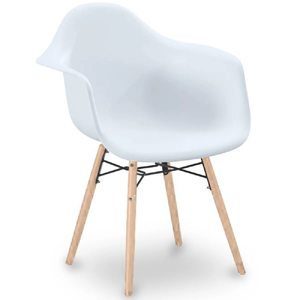 Chaise de Salle à Manger Design Scandinave - Pieds en Bois - Nordika Blanc
