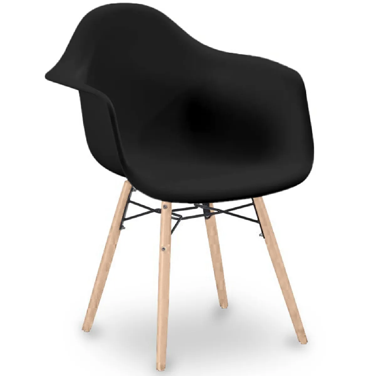 Chaise de Salle à Manger Design Scandinave - Pieds en Bois - Nordika Noir
