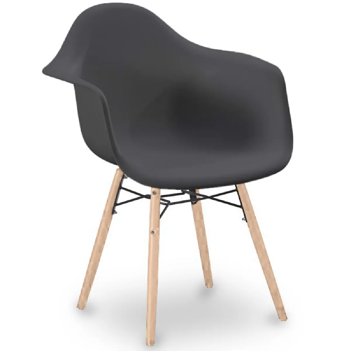 Chaise de Salle à Manger Design Scandinave - Pieds en Bois - Nordika Gris foncé