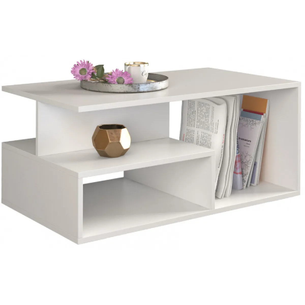 Comparer les prix de Vivaldi - Table basse Primo - Blanc - 90 cm