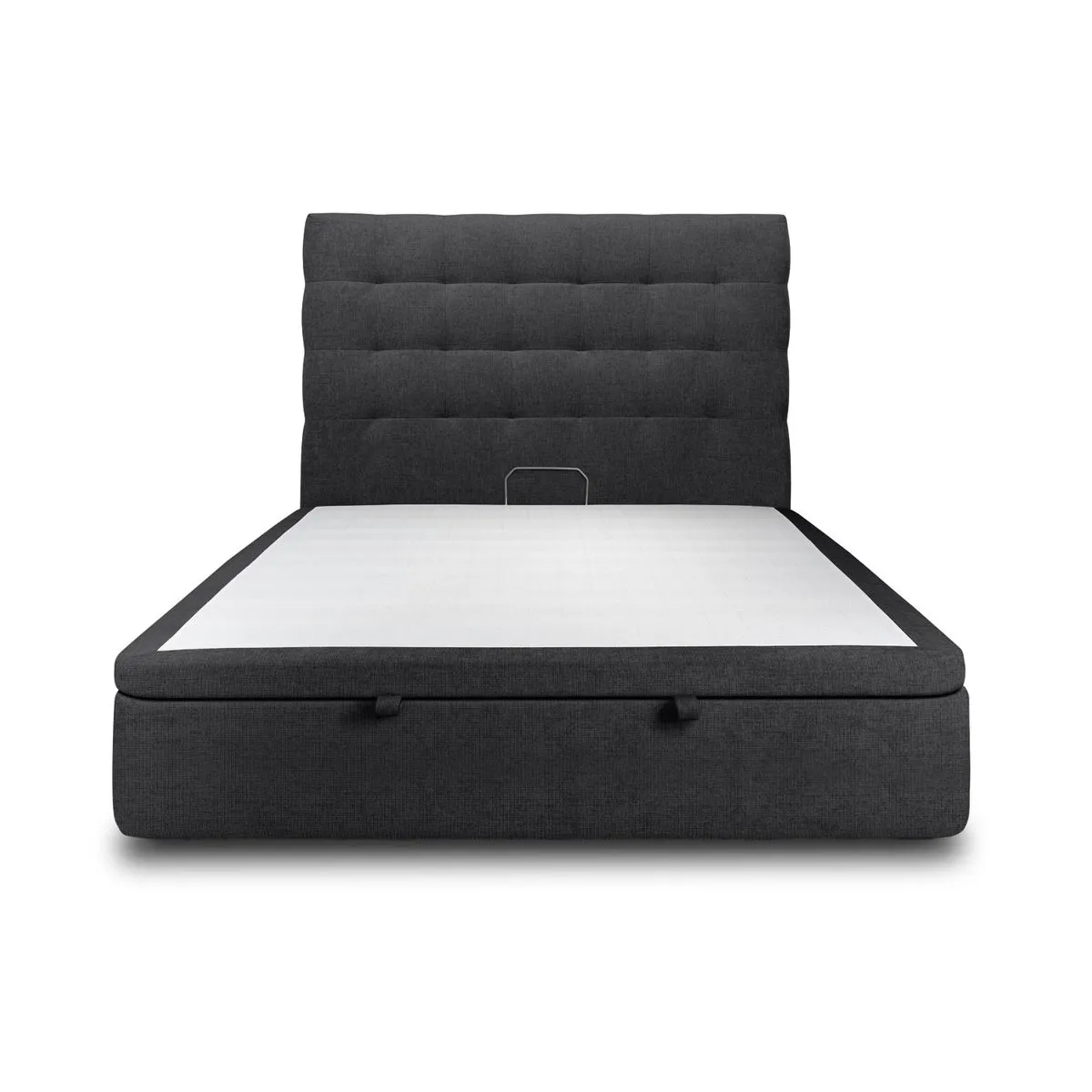 Sommeil de plomb Lit coffre capitonné tissu - Noir