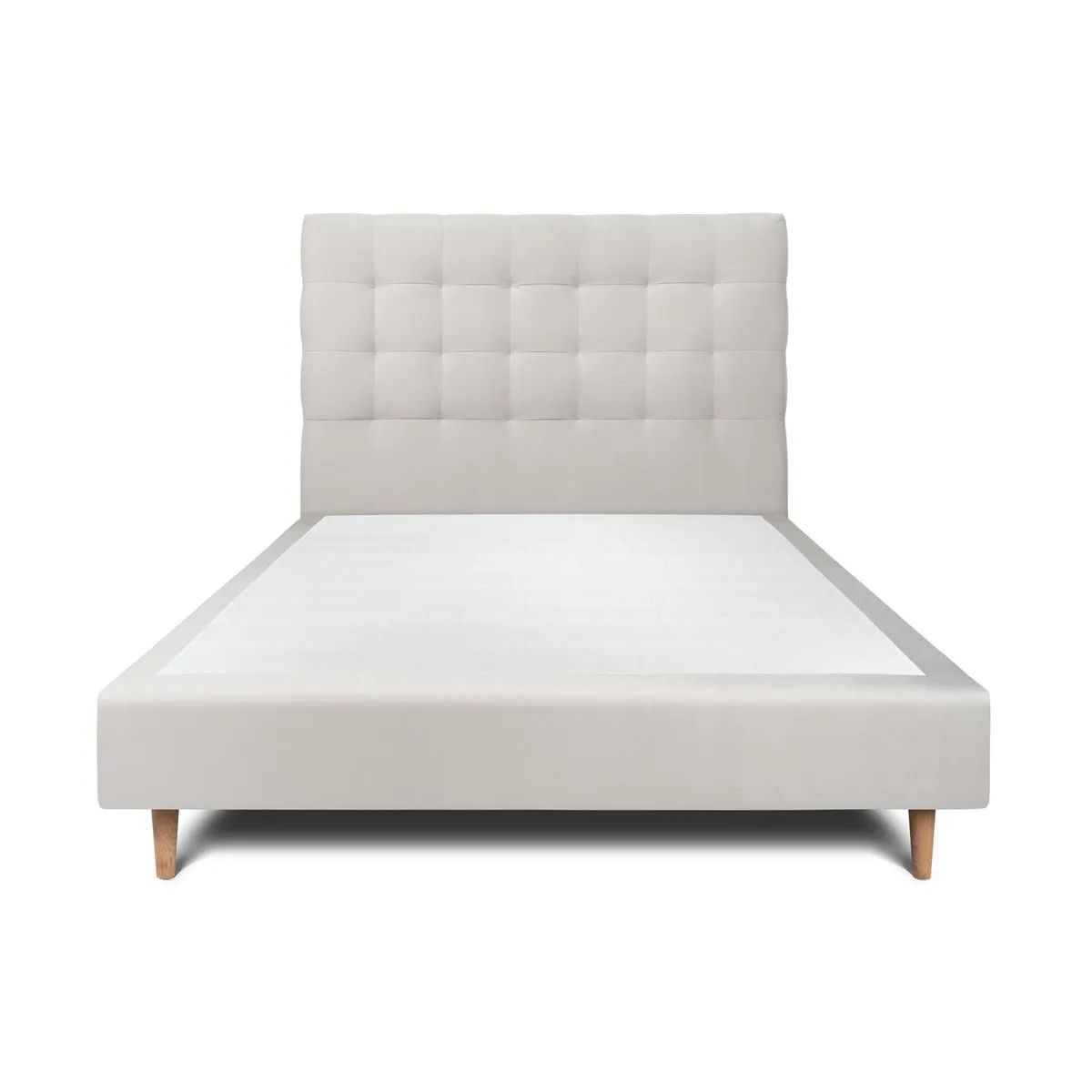 Sommeil de plomb Lit tapissier 140x190 - Gris clair